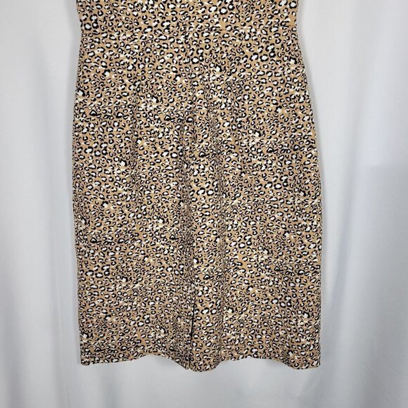 J. Crew Women's Basketweave Animal Print Sheath Dress Fully Lined Size 2 - Picture 9 of 13